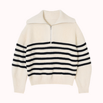 Ribbad Randig Half Zip - Lina