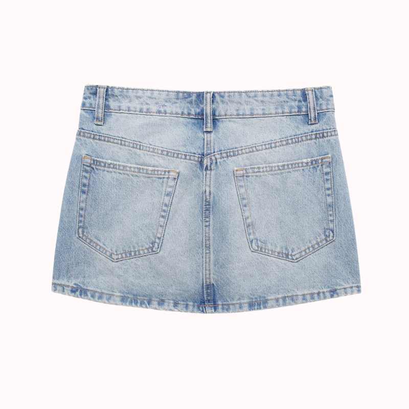 Amor asymmetric denim mini skirt – Milly