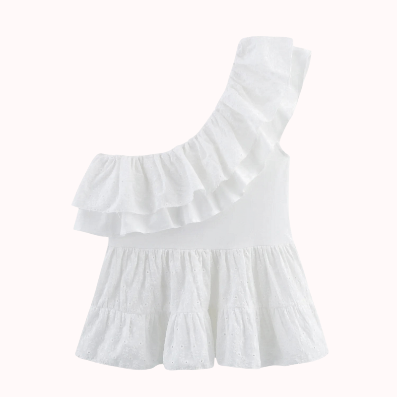 Amor one-shoulder ruffle top – Molly