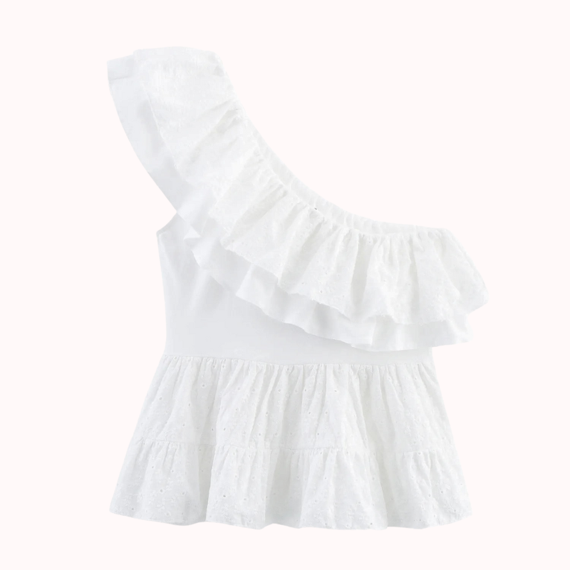 Amor one-shoulder ruffle top – Molly