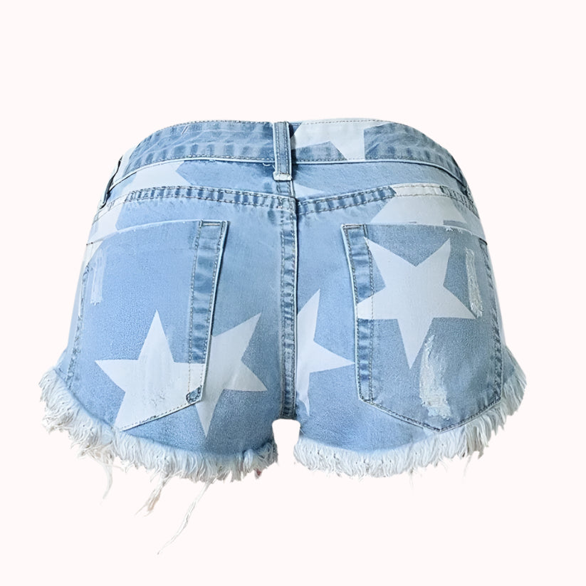 Stjärnmönstrade Jeansshorts - Nova