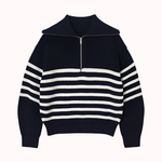 Ribbad Randig Half Zip - Lina
