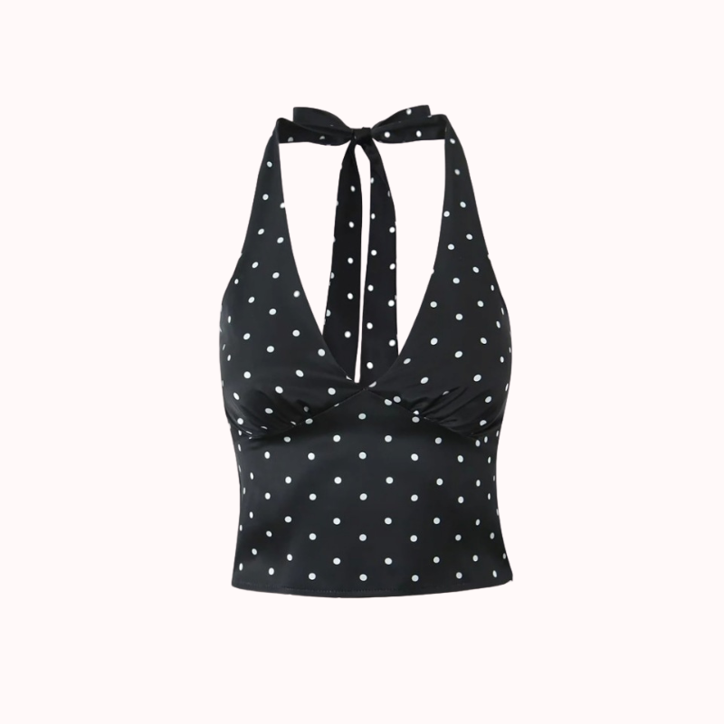 Amor polka dot halterneck top – Sonja