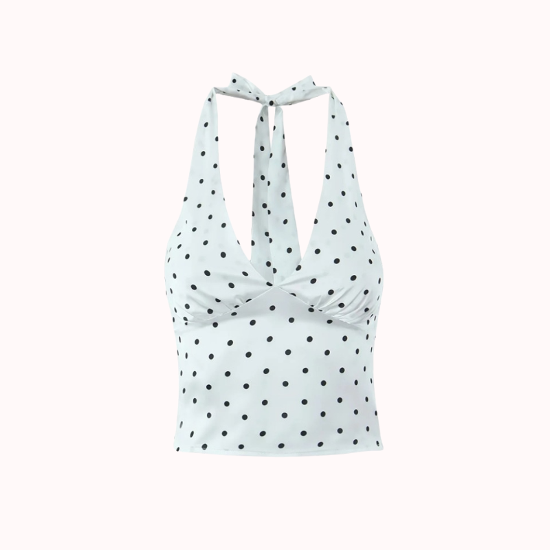 Amor polka dot halterneck top – Sonja