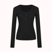 Ribbad topp med knappar - Emma    
