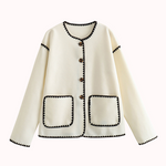 Amor contrast edge knit coat – Agnes