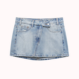 Amor asymmetric denim mini skirt – Milly