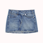 Amor asymmetric denim mini skirt – Milly