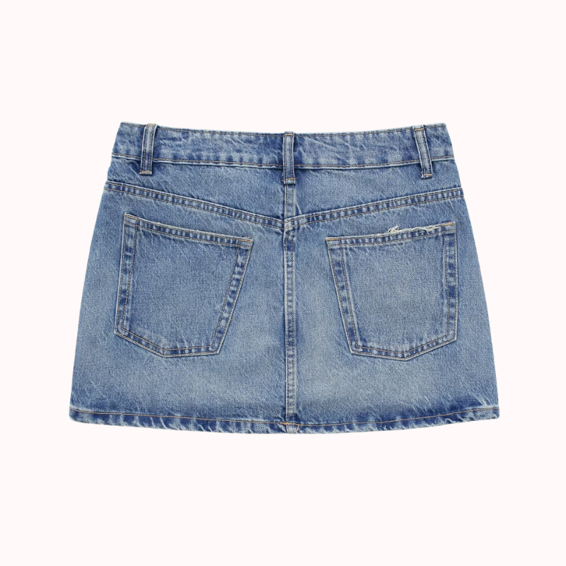 Amor asymmetric denim mini skirt – Milly