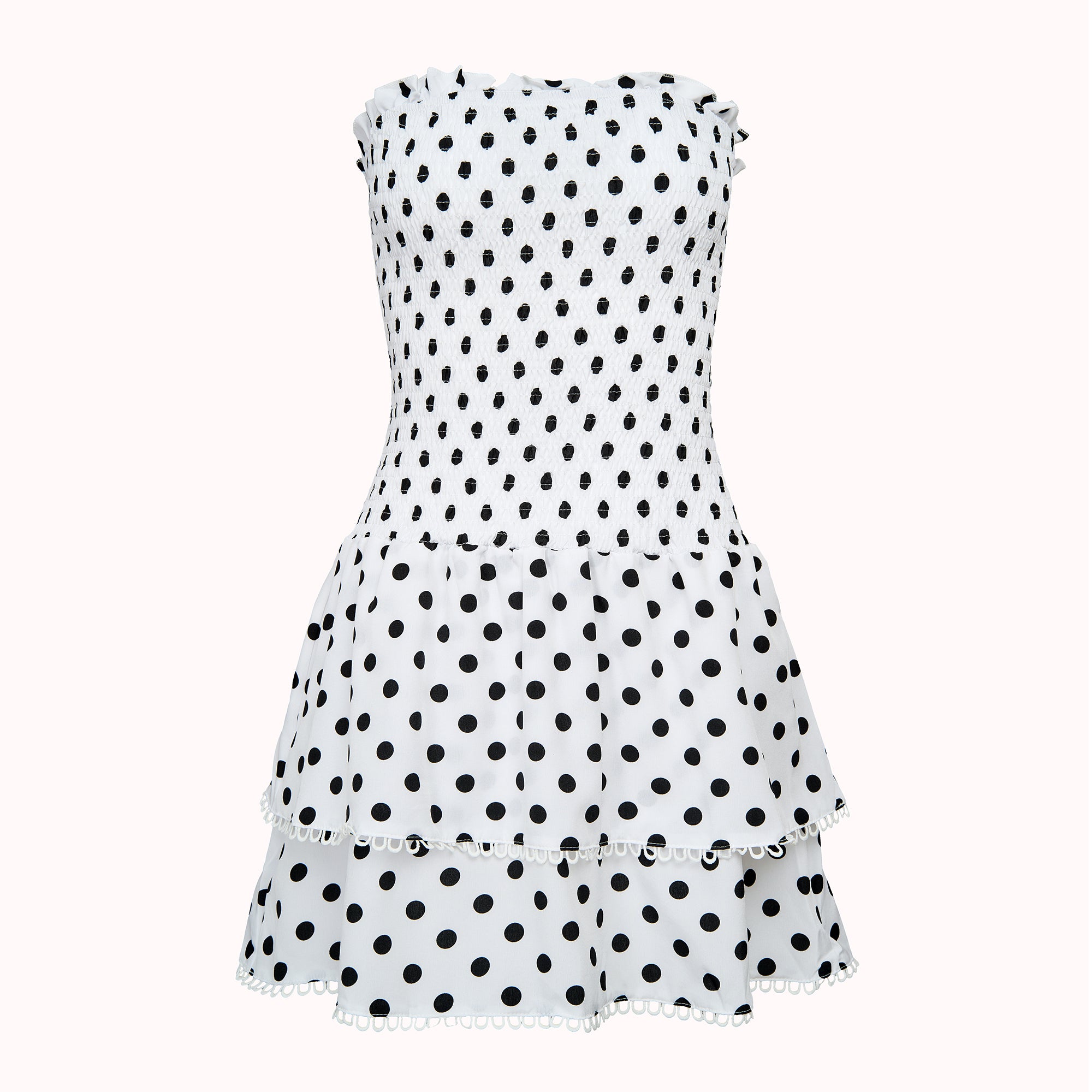 Amor Polka Dot Smocked Mini Dress – Maja