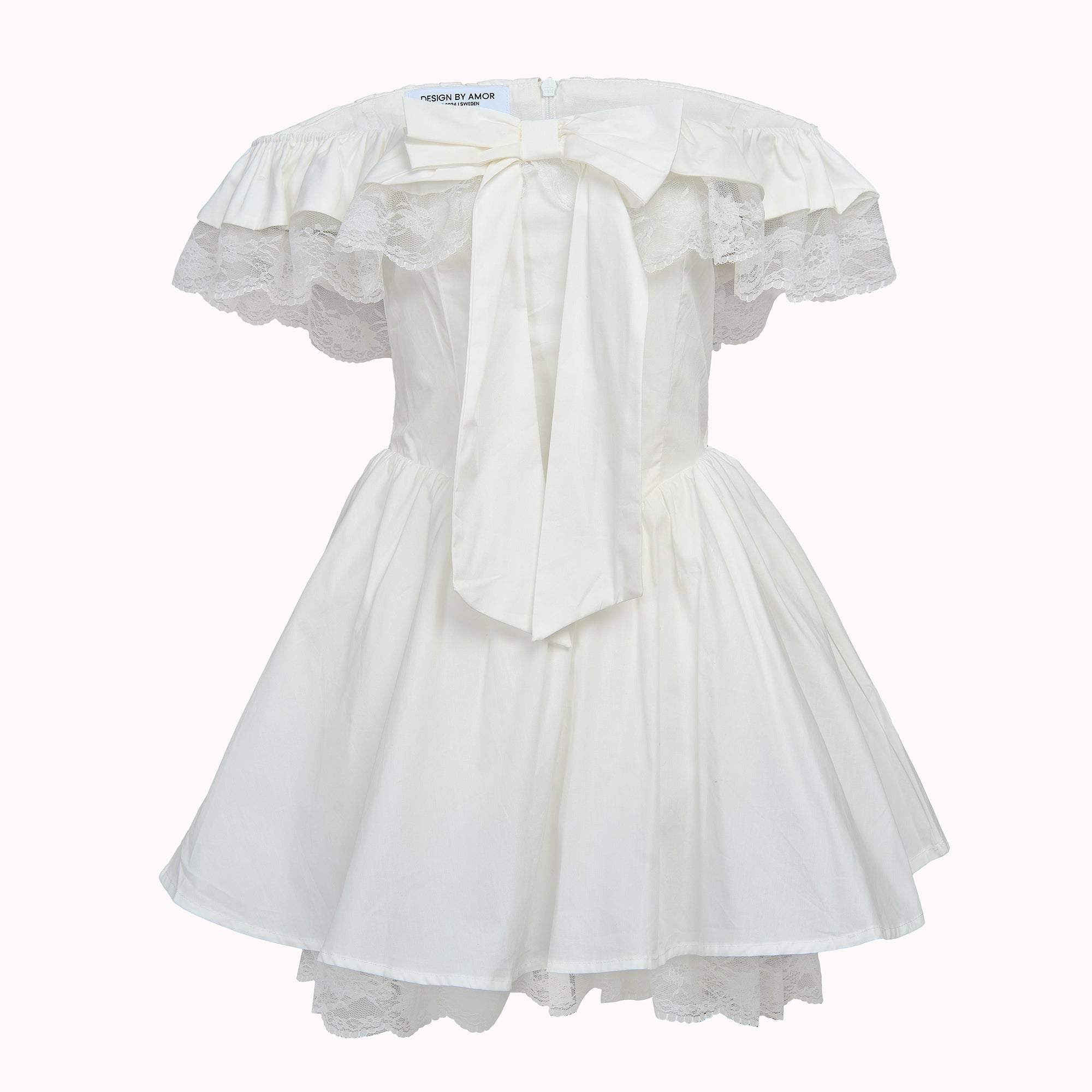 Amor lace bow mini dress – Evelina