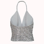Amor sequin halterneck top – Linn