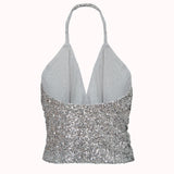 Amor sequin halterneck top – Linn