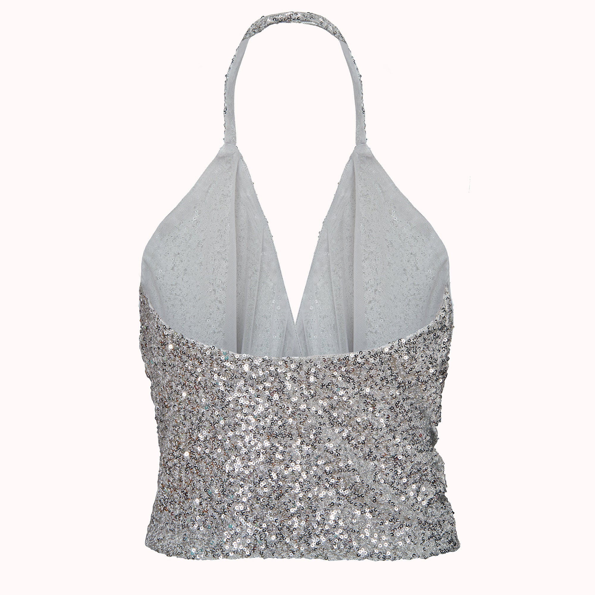 Amor sequin halterneck top – Linn