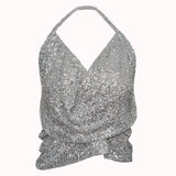 Amor sequin halterneck top – Linn
