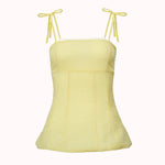 Amor yellow gingham tie-strap top – Amy