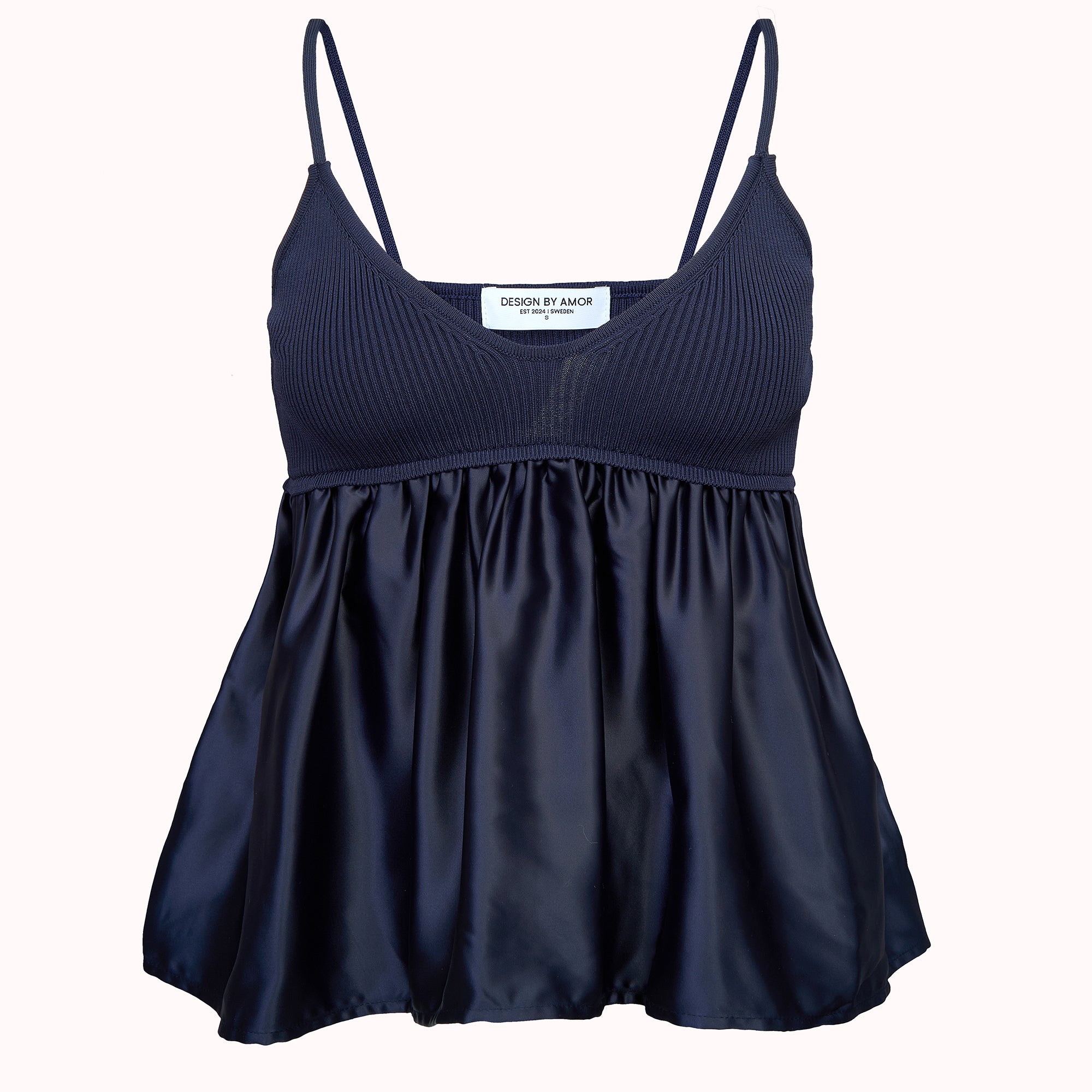 Amor ribbed satin top – Clarissa