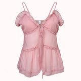 Amor ruffle tie-front top – Alexandra