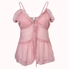 Amor ruffle tie-front top – Alexandra