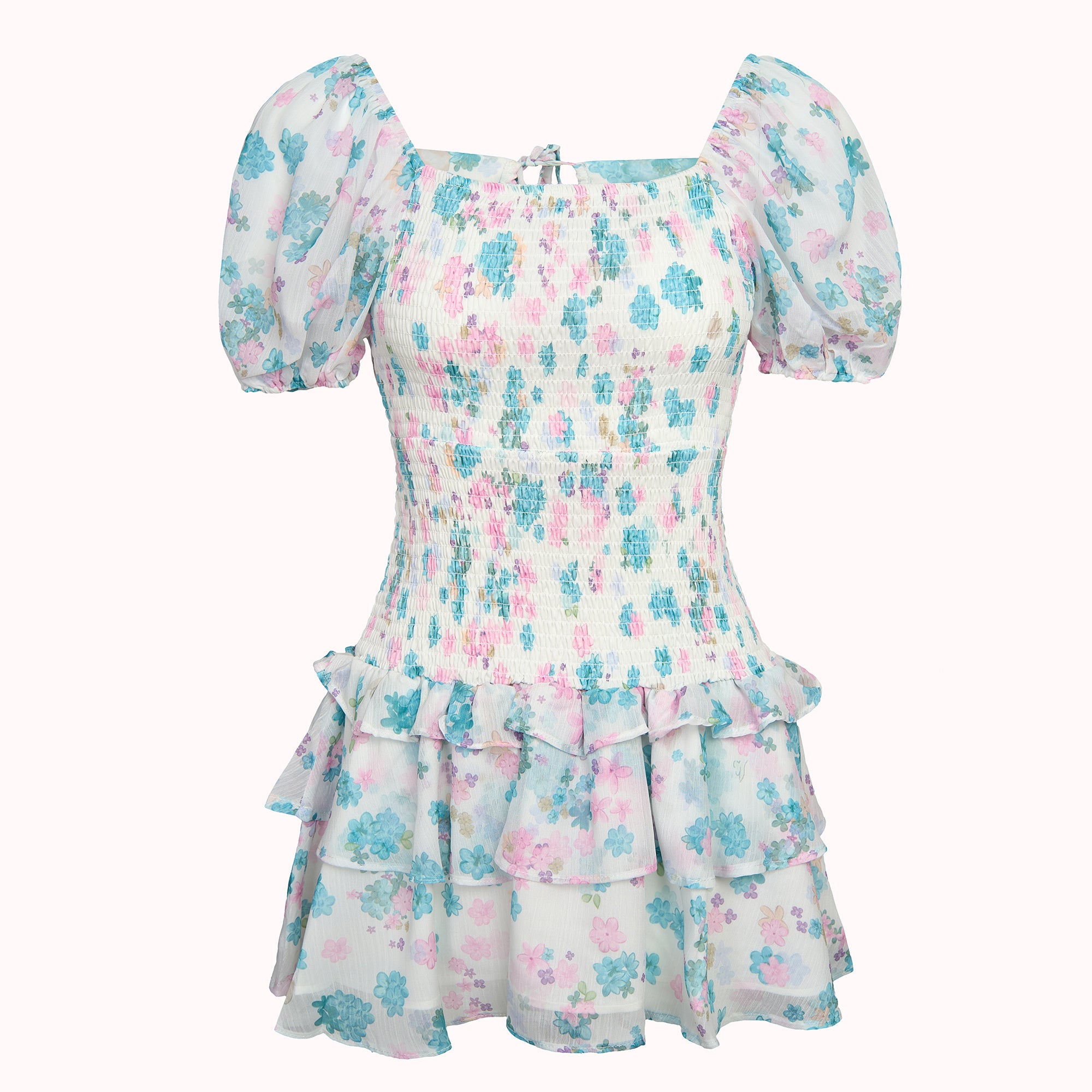 Amor puff sleeve floral dress – Dahlia