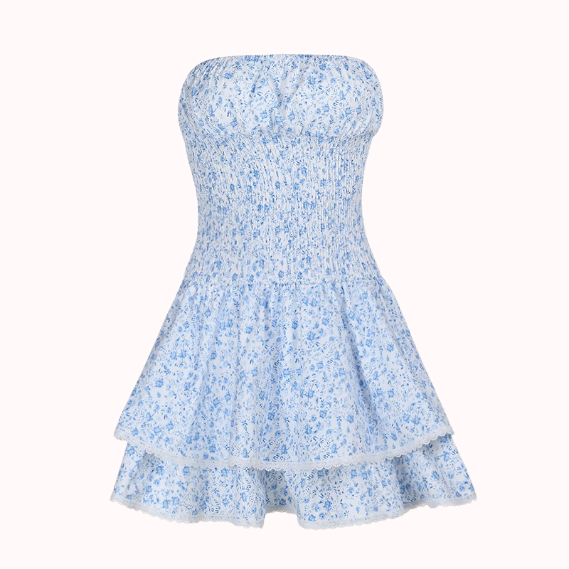 Amor smocked bandeau dress – Nellie