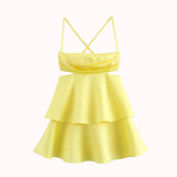 Amor layered satin mini dress – Jolin