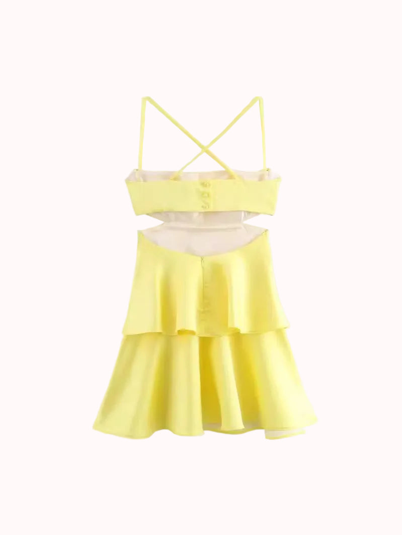 Amor layered satin mini dress – Jolin