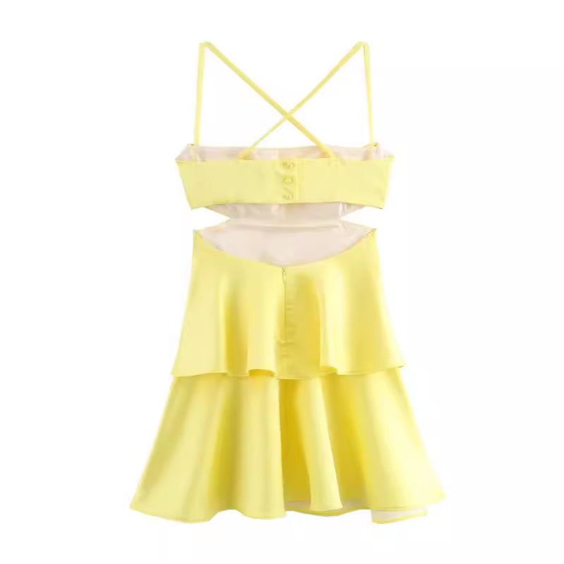 Amor layered satin mini dress – Jolin