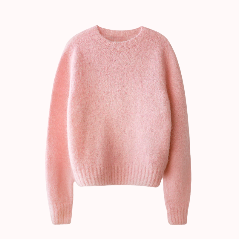 Rosa Stickad Alpacka Sweater - Sara    