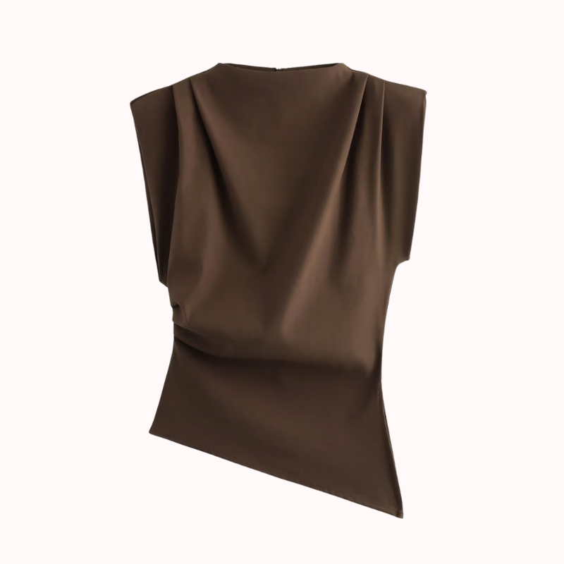 Asymmetrisk Satin Top - Molly    