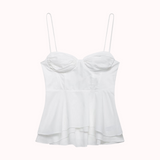Amor white ruched peplum top – Molly