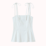 Amor white tie-strap top – Amy