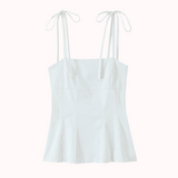 Amor white tie-strap top – Amy