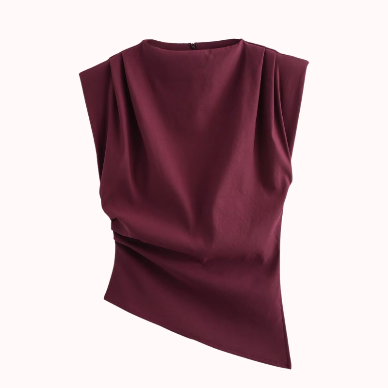 Asymmetrisk Satin Top - Molly    